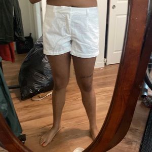 Embroidered White Shorts